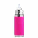 PK460-Pura-Kiki-baby-bottle-ISOLATED-260ml-with-sleeve-pink-1